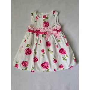 NWOT George Girls Pink Rose Floral Dress 18-24M Easter Church Party